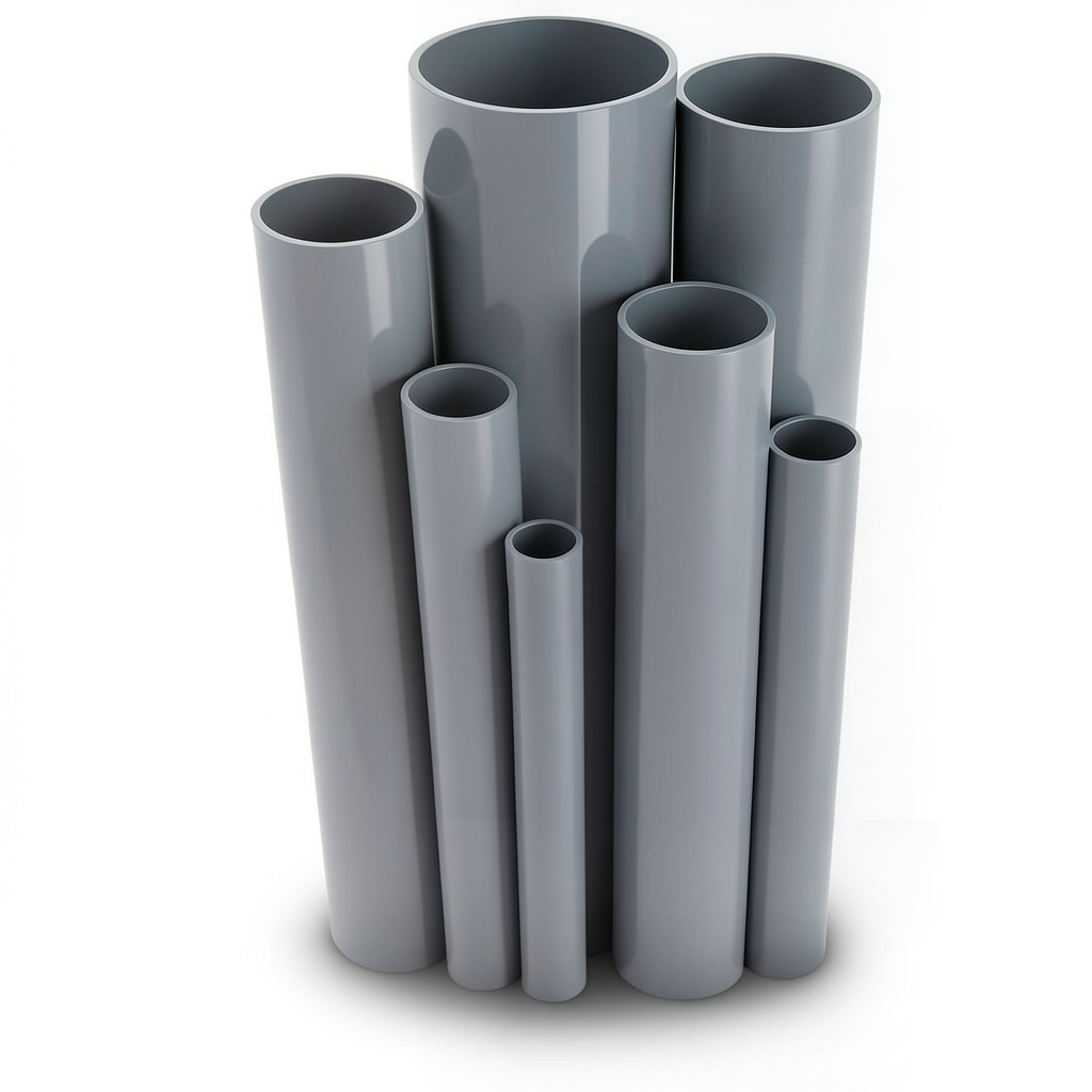 UPVC Pipes Nominal Pressure 6/20 Bar Outside Diameter 140 mm Thickness 4.1 mm Gray