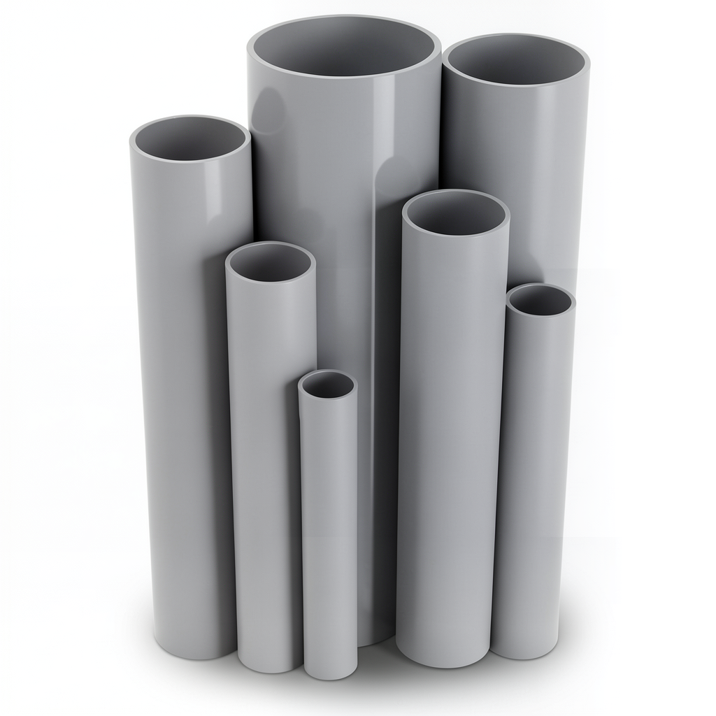 UPVC Pipes Nominal Pressure 6/20 Bar Outside Diameter 110 mm Thickness 3.2 mm Gray