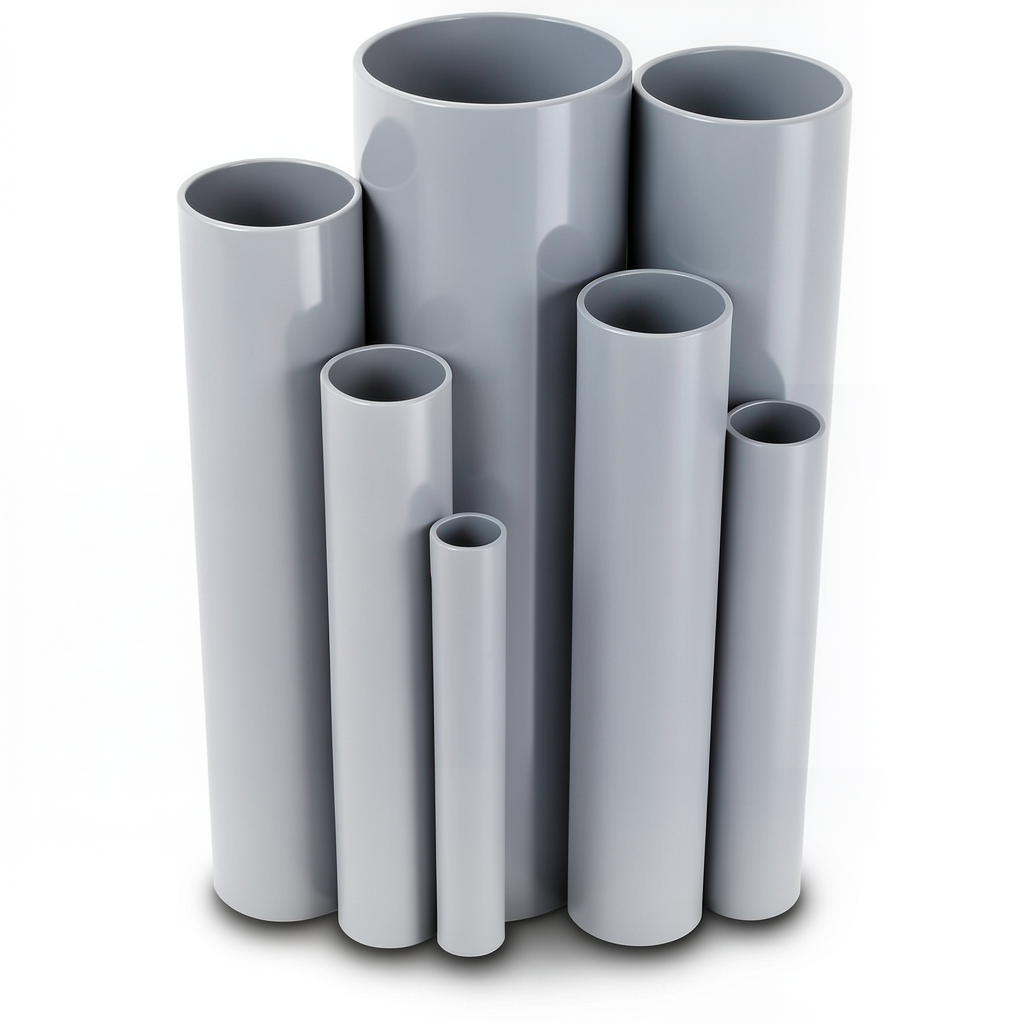 مواسير UPVC ضغط اسمي 16/20 بار قطر خارجي 160 مم سمك 11.9 مم لون رمادي