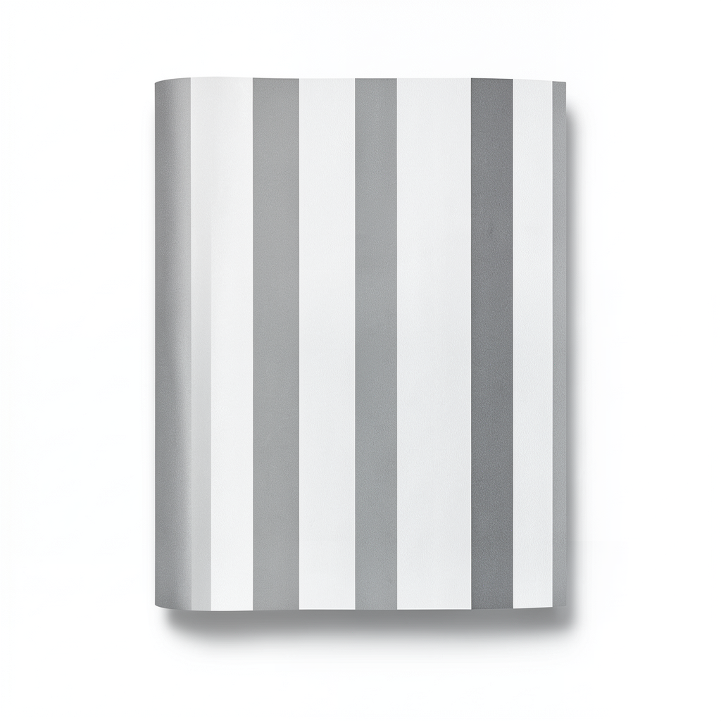 Striped Wall Decoration 10m x 0.53m Gray & White, Model 440249