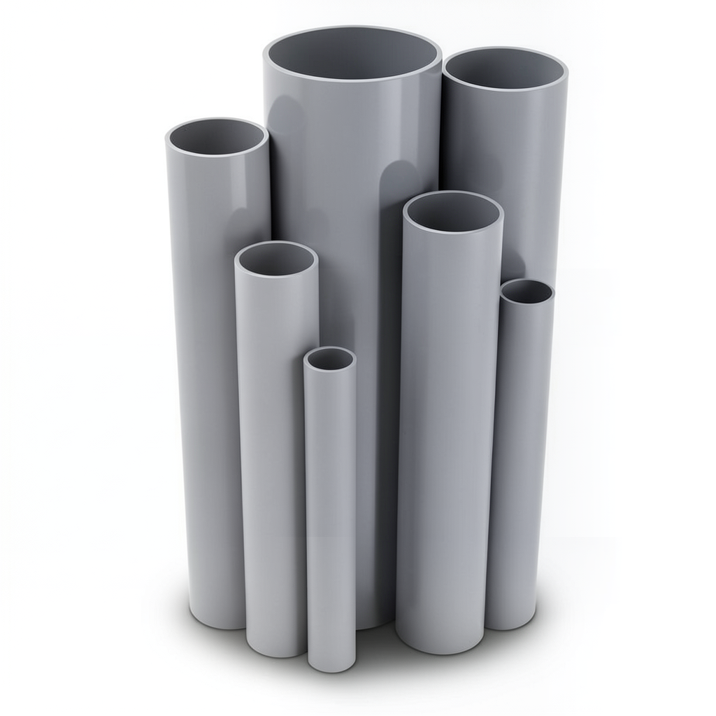 UPVC Pipes Pressure 10/20 Bar Outside Diameter 200 mm Thickness 9.6 mm Gray