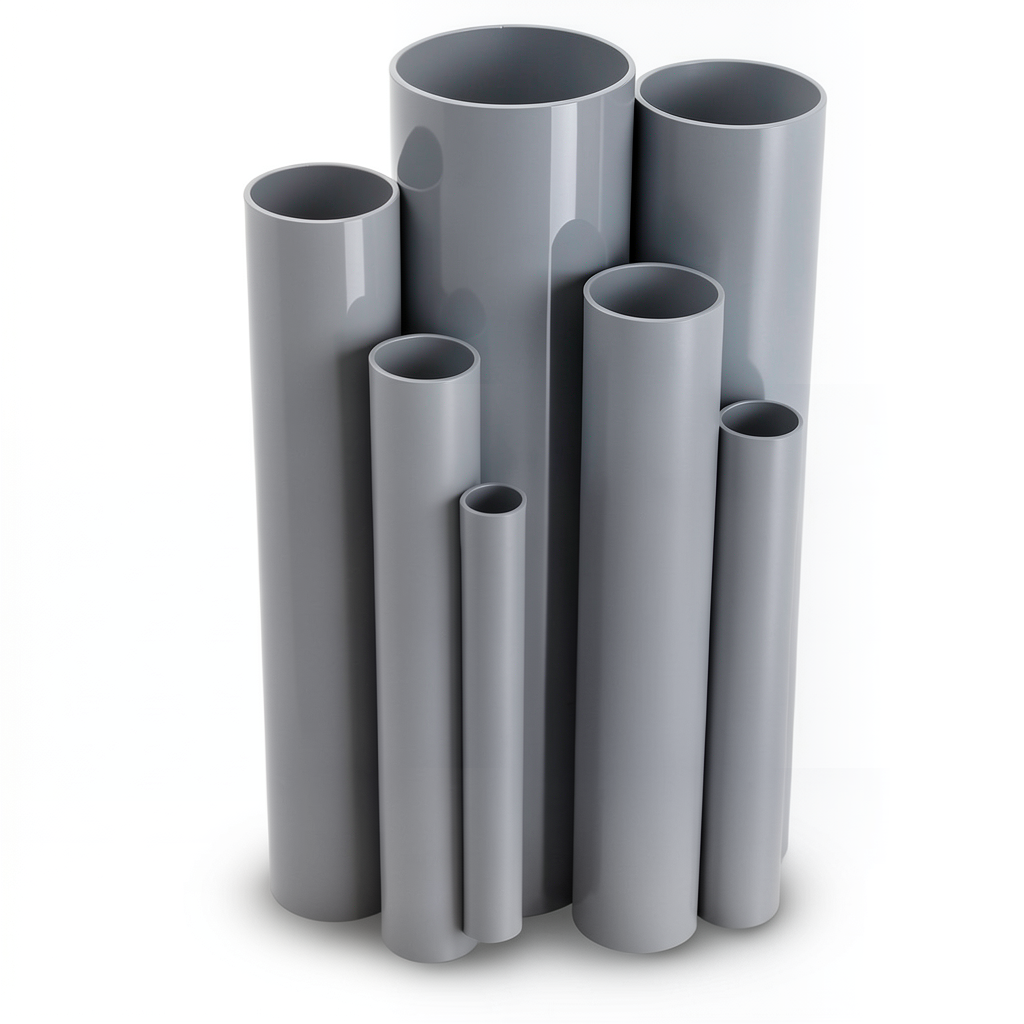مواسير UPVC ضغط 16/20 بار قطر خارجي 125 مم سمك 9.3 مم لون رمادي
