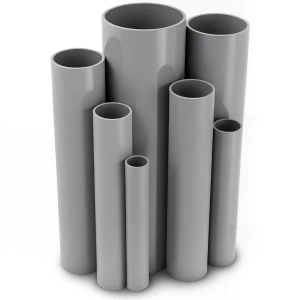 مواسير UPVC ضغط اسمي 10/20 بار قطر خارجي 160 مم سمك 7.7 مم لون رمادي