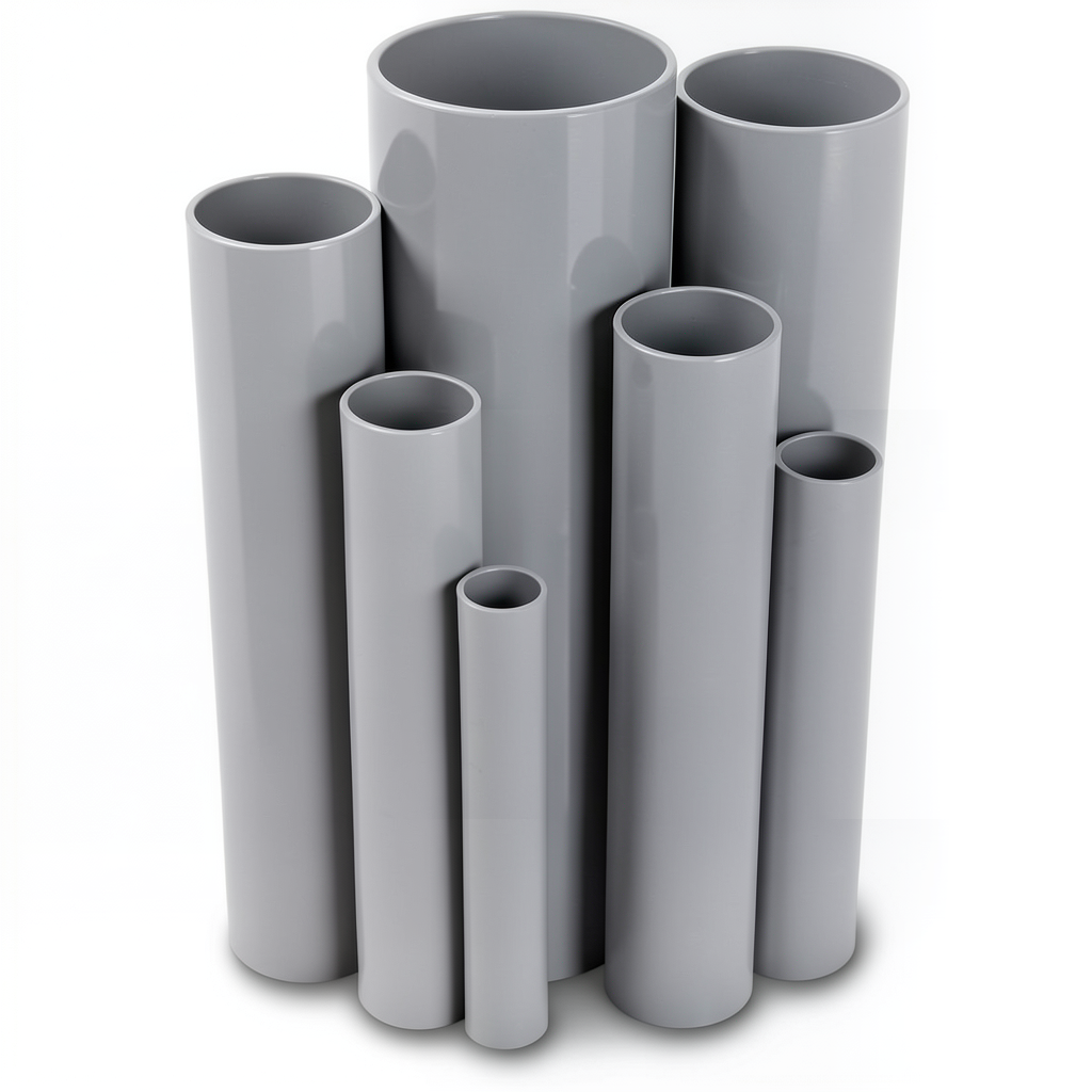 مواسير UPVC ضغط اسمي 16/20 بار قطر خارجي 160 مم سمك 11.9 مم لون رمادي
