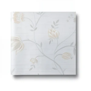 Italian Wall Decoration Floral Wallpaper 10m x 1.06m Pale Gray