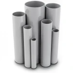 مواسير UPVC ضغط اسمي 6/20 بار قطر خارجي 200 مم سمك 5.9 مم لون رمادي