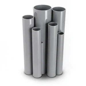 مواسير UPVC ضغط 10/20 بار قطر خارجي 200 مم سمك 9.6 مم لون رمادي