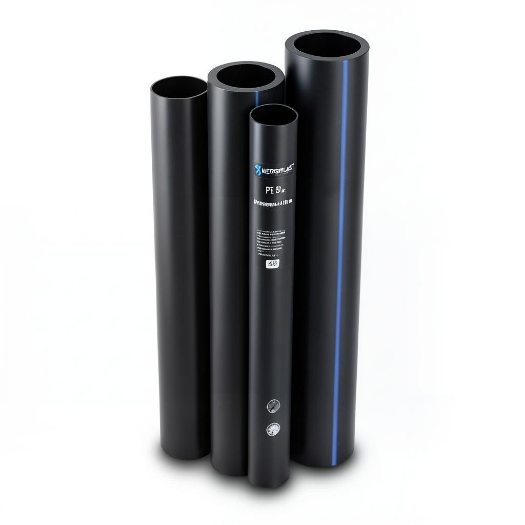 مواسير HDPE PE 80 ضغط 4 بار قطر خارجي 450 مم سمك 13.8 مم لون اسود | نيبروبلاست