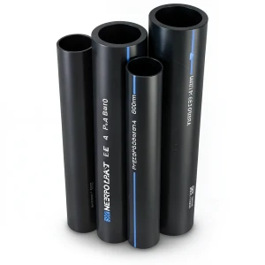 مواسير HDPE PE 80 ضغط 4 بار قطر 630 مم سمك 19.3 مم لون أسود | نيبروبلاست