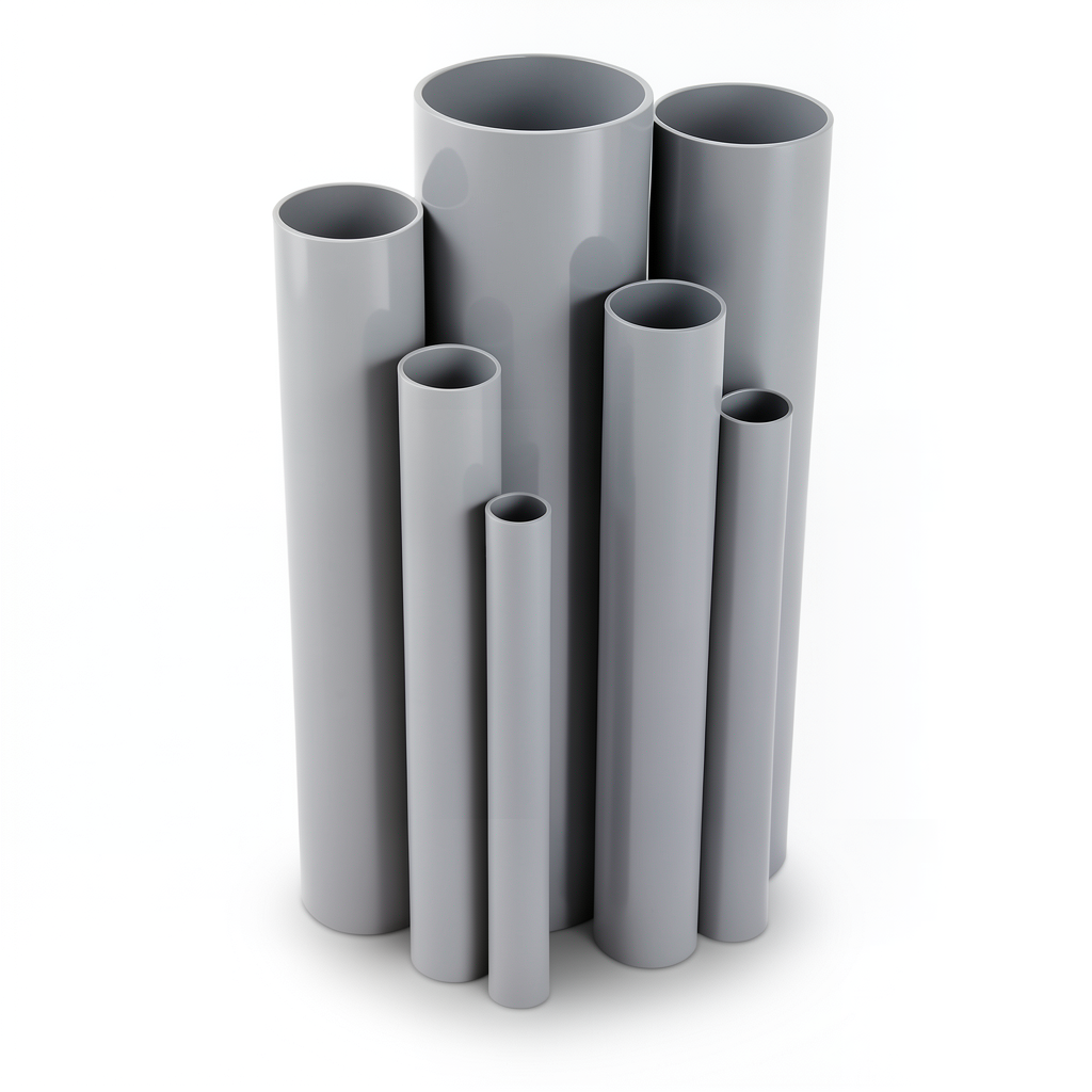 مواسير UPVC ضغط 6/20 بار قطر خارجي 90 مم سمك 2.7 مم لون رمادي