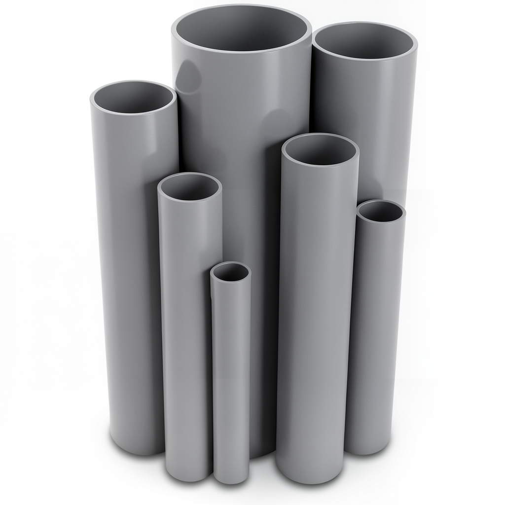 مواسير UPVC ضغط 16/20 بار قطر خارجي 90 مم سمك 6.7 مم لون رمادي