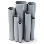 مواسير UPVC ضغط 10/20 بار قطر خارجي 110 مم سمك 5.3 مم لون رمادي