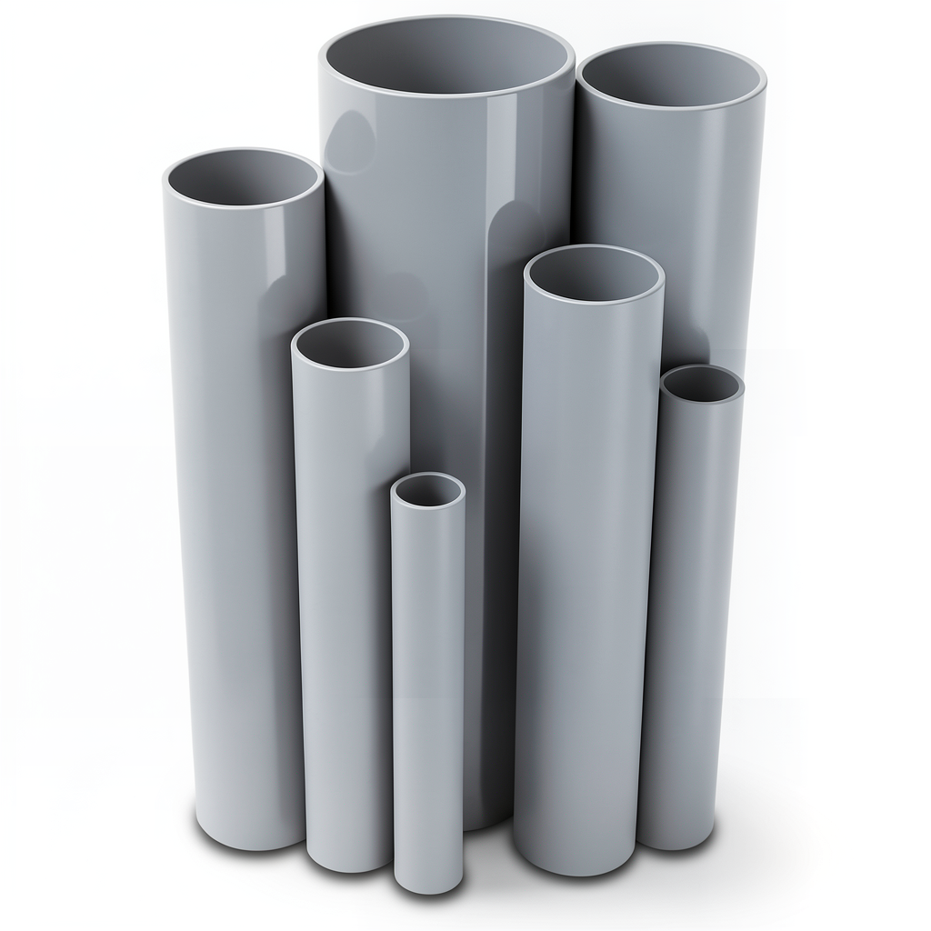 مواسير UPVC ضغط 10/20 بار قطر خارجي 110 مم سمك 5.3 مم لون رمادي