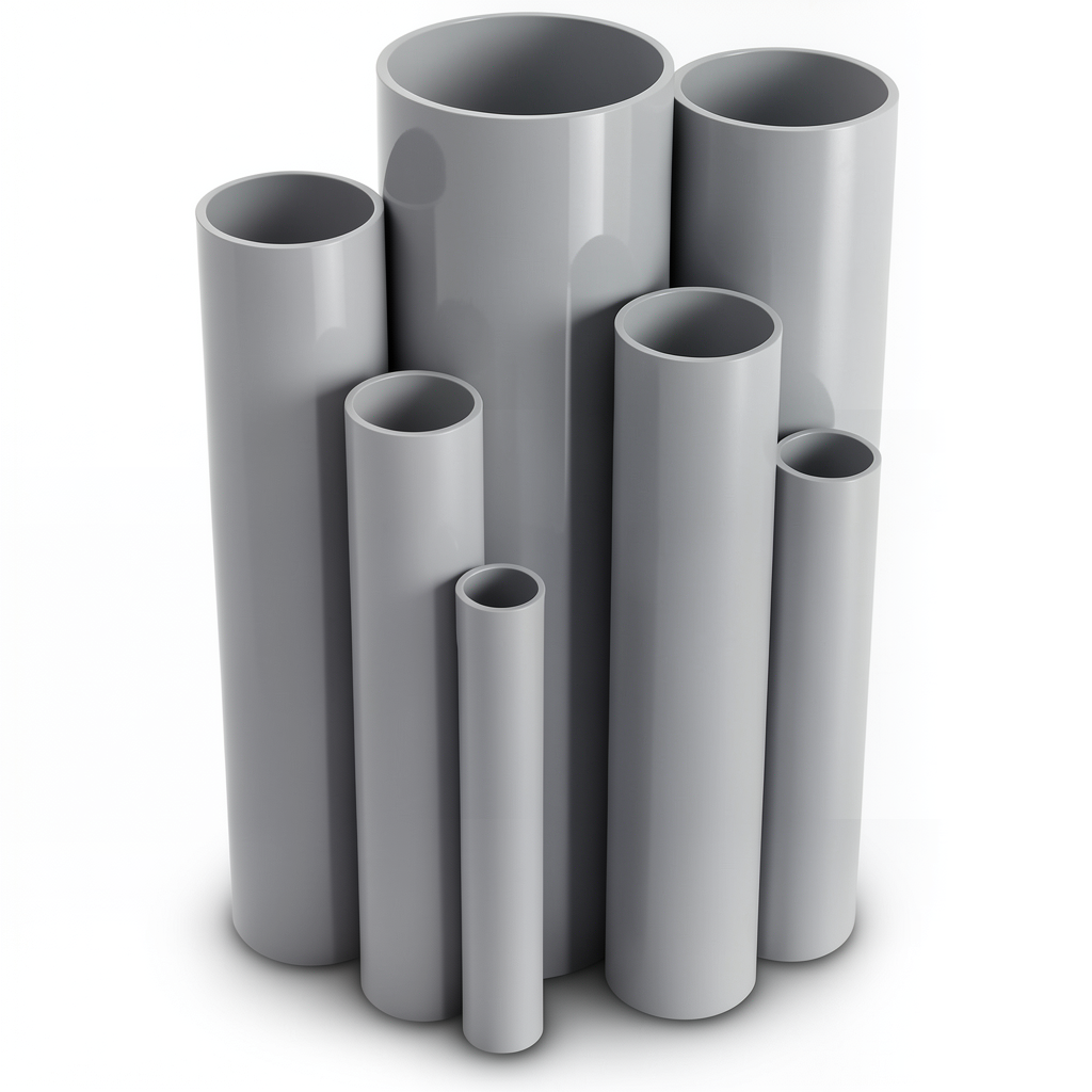 مواسير UPVC ضغط اسمي 16/20 بار قطر خارجي 110 مم سمك 8.2 مم لون رمادي