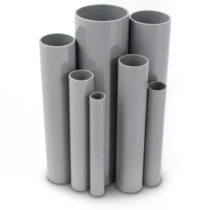 مواسير UPVC ضغط اسمي 6/20 بار قطر خارجي 140 مم سمك 4.1 مم لون رمادي