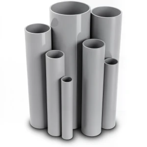 مواسير UPVC ضغط اسمي 10/20 بار قطر خارجي 140 مم سمك 6.7 مم لون رمادي