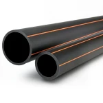 مواسير HDPE قطر خارجي 20 مم سمك 1.8 مم أسود مع خطوط برتقالي