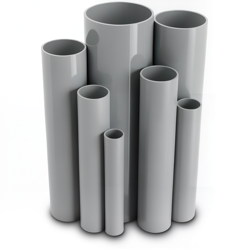 مواسير UPVC ضغط اسمي 16/20 بار قطر خارجي 160 مم سمك 11.9 مم لون رمادي