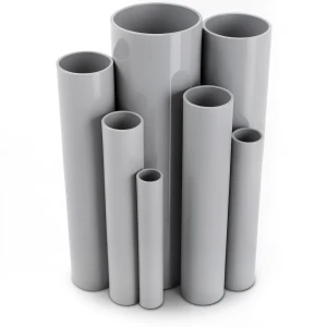 مواسير UPVC ضغط اسمي 6/20 بار قطر خارجي 200 مم سمك 5.9 مم لون رمادي