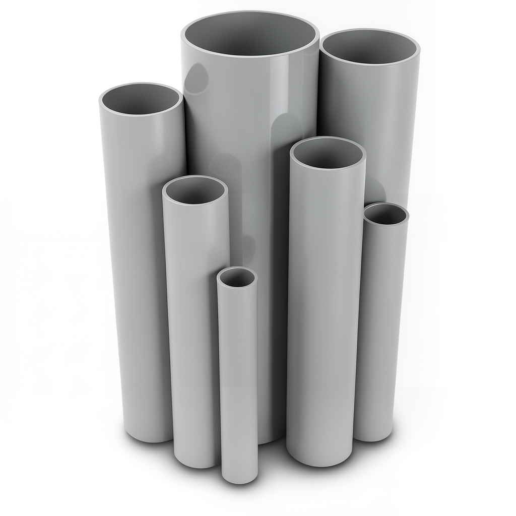 UPVC Pipes Pressure 10/20 Bar Outside Diameter 200 mm Thickness 9.6 mm Gray