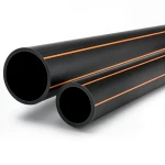 HDPE Pipes Outside Diameter 20 mm Thickness 1.8 mm Black with Orange Stripes