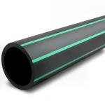Al-Rajhi HDPE Pipes Outside Diameter 50 mm Thickness 3 mm Black with Green Stripes