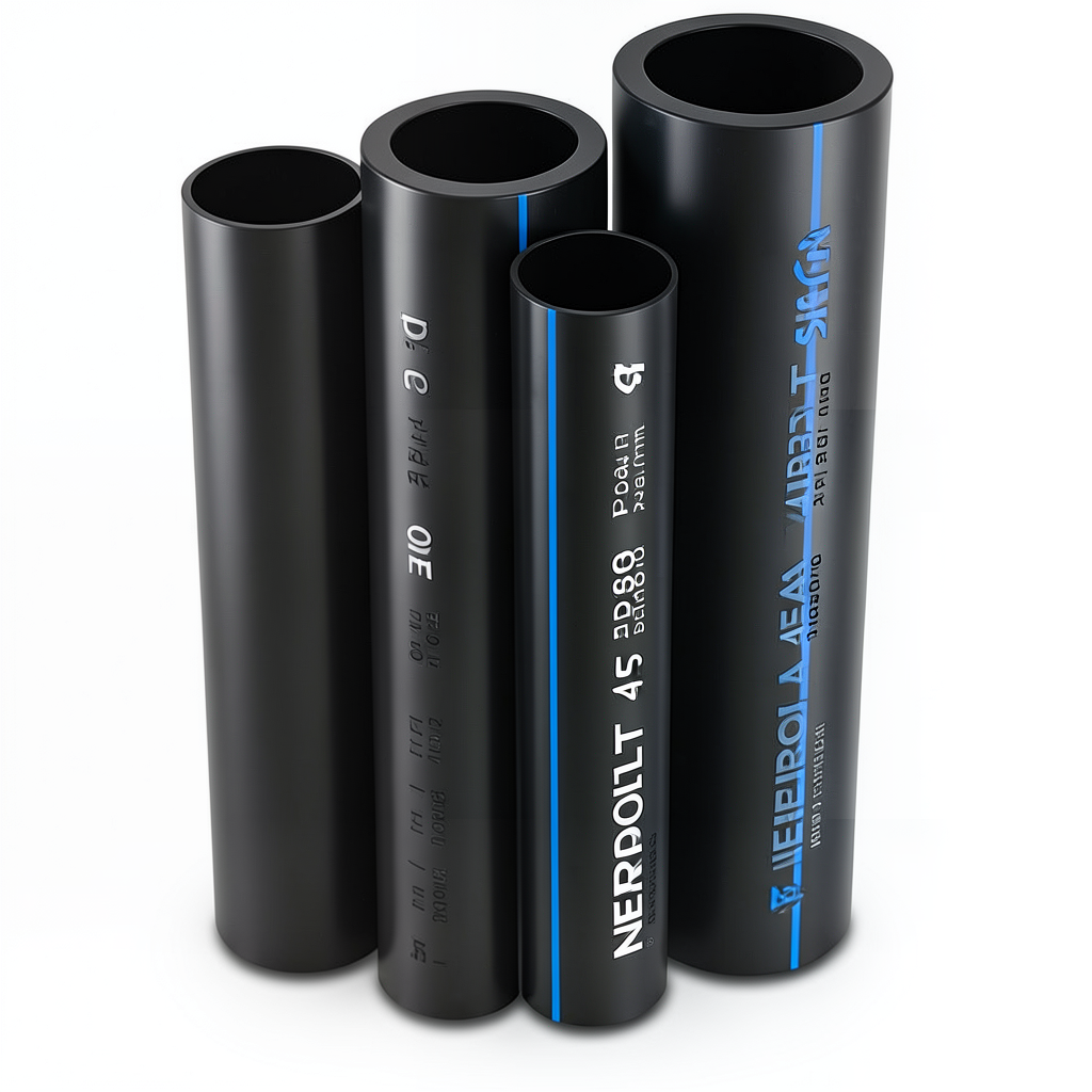 مواسير HDPE PE 80 ضغط 4 بار قطر خارجي 450 مم سمك 13.8 مم لون اسود | نيبروبلاست