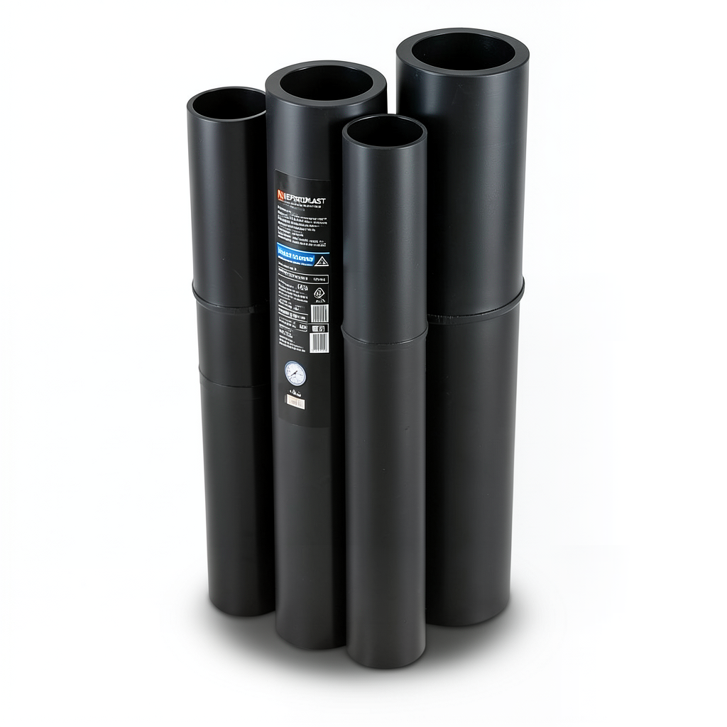 HDPE Pipes PE 80 Pressure 4 Bar Outside Diameter 560 mm Thickness 17.2 mm Black | NEPROPLAST