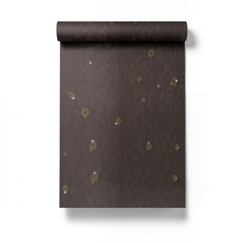 Italian Wallpaper Dark Brown Patterned Design 10mx0.70m