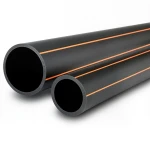 HDPE Pipes Outside Diameter 20 mm Thickness 1.8 mm Black with Orange Stripes
