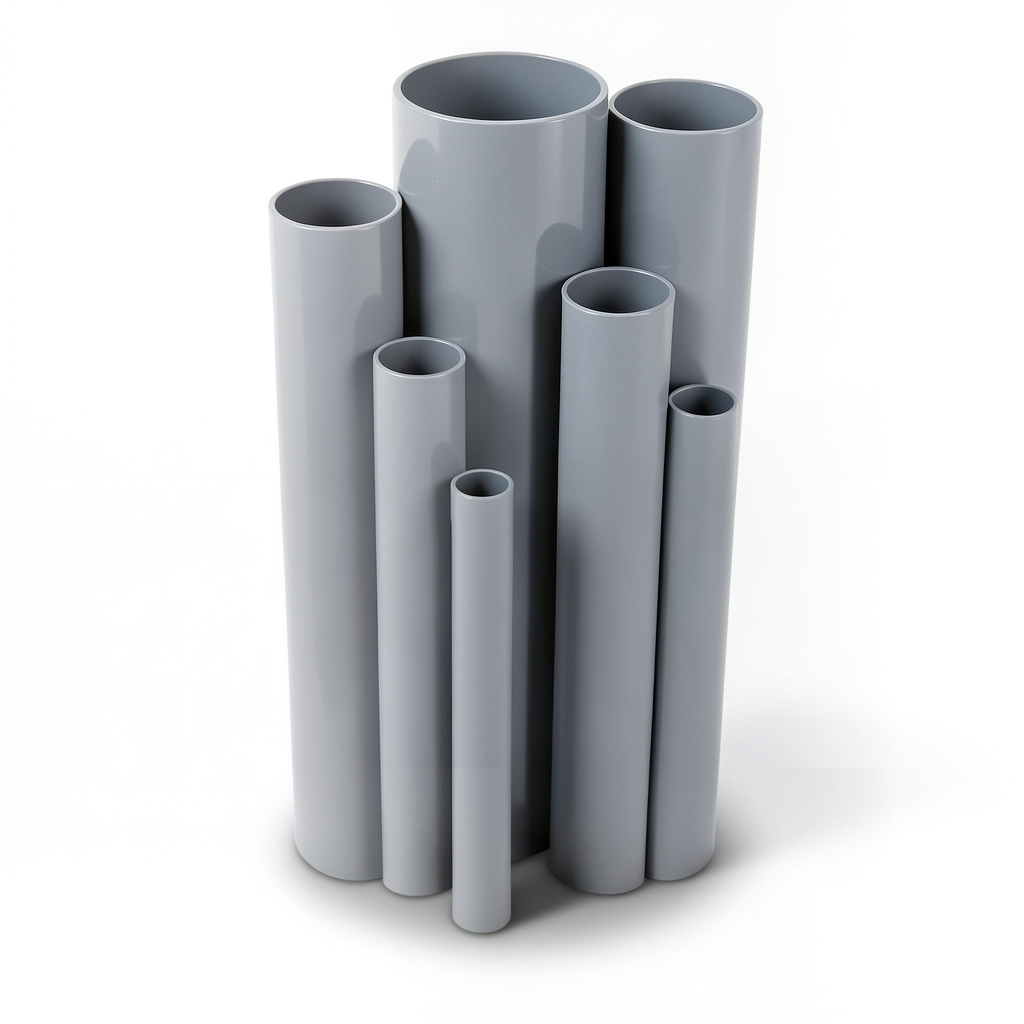 مواسير UPVC ضغط 6/20 بار قطر خارجي 250 مم سمك 7.3 مم لون رمادي