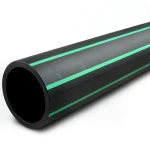 Al-Rajhi HDPE Pipes Outside Diameter 50 mm Thickness 3 mm Black with Green Stripes
