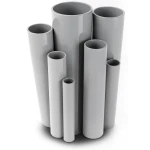 مواسير UPVC ضغط اسمي 6/20 بار قطر خارجي 280 مم سمك 8.2 مم لون رمادي
