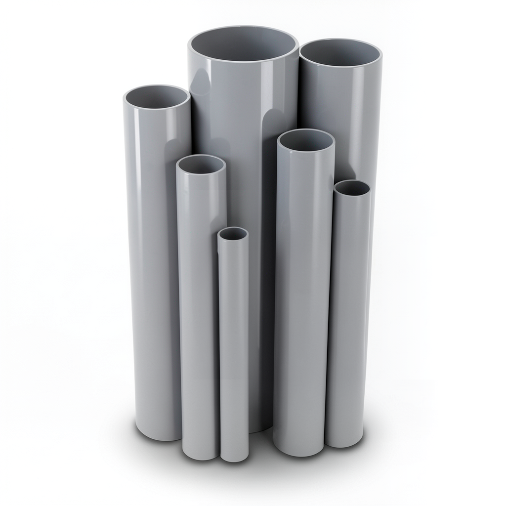 مواسير UPVC ضغط اسمي 10/20 بار قطر خارجي 280 مم سمك 13.4 مم لون رمادي