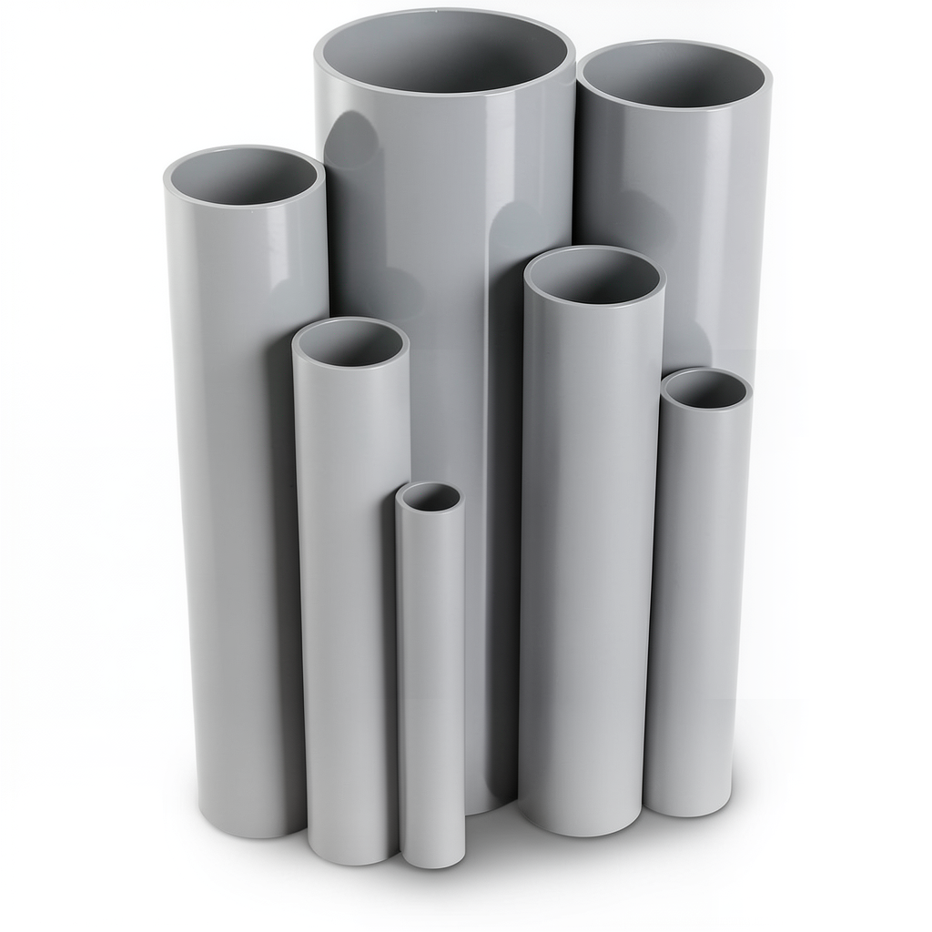 مواسير UPVC ضغط اسمي 16/20 بار قطر خارجي 280 مم سمك 20.8 مم لون رمادي