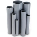 مواسير UPVC ضغط 6/20 بار قطر خارجي 250 مم سمك 7.3 مم لون رمادي