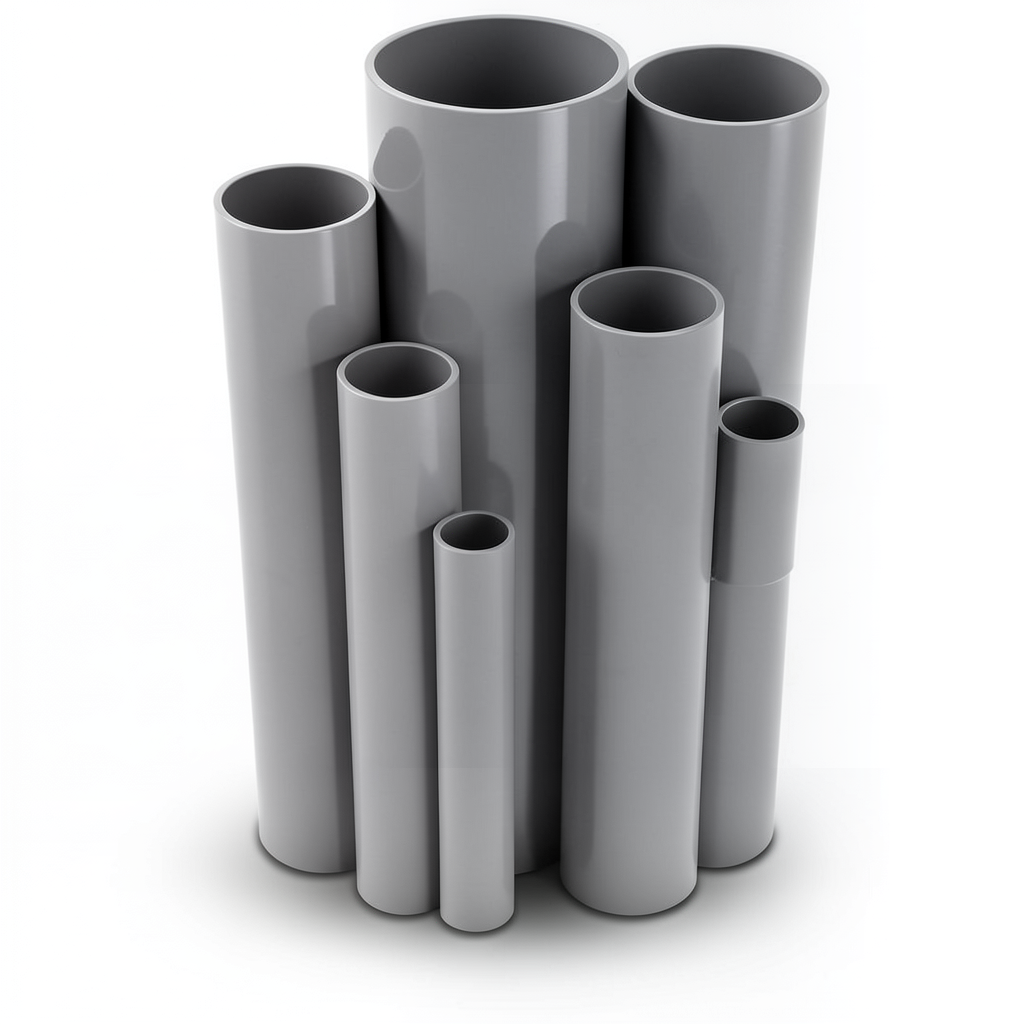 مواسير UPVC ضغط 10/20 بار قطر خارجي 400 مم سمك 19.1 مم لون رمادي