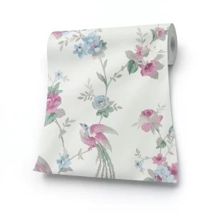 German Floral Wall Covering 10m x 0.53m Multicolor, Model 440607