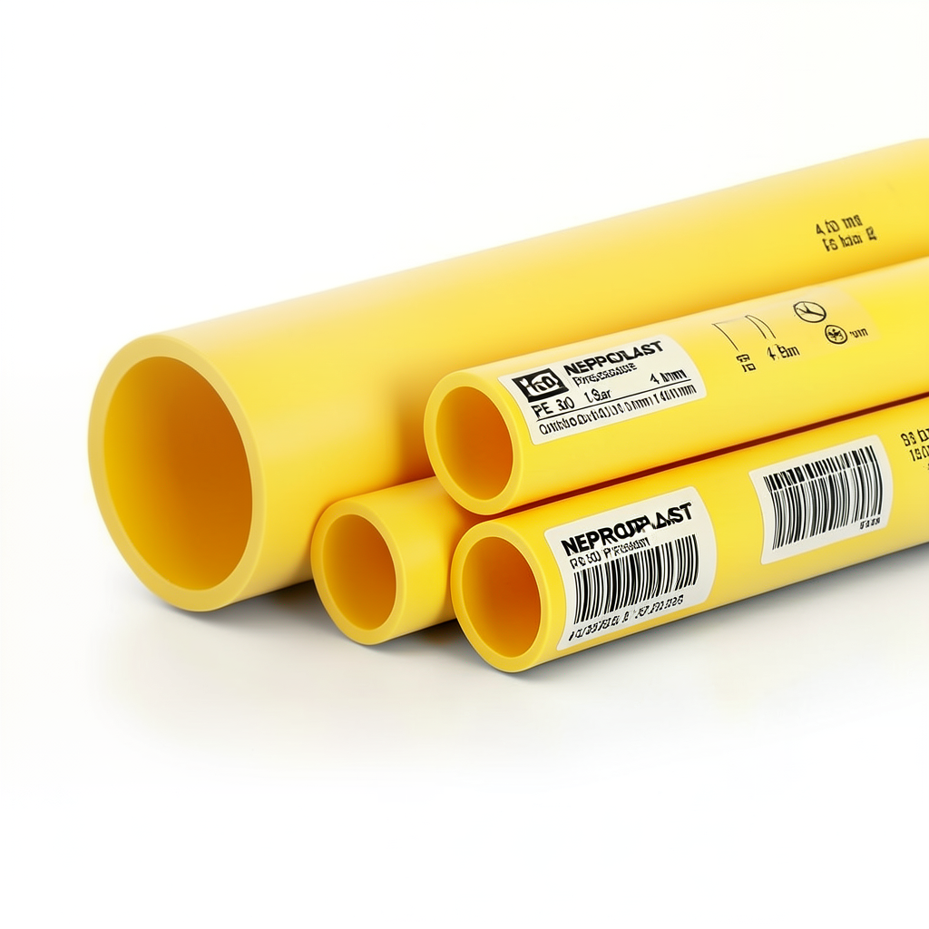 HDPE Pipes PE 80 Pressure 4 Bar Outside Diameter 140 mm Thickness 4.3 mm Yellow | NEPROPLAST