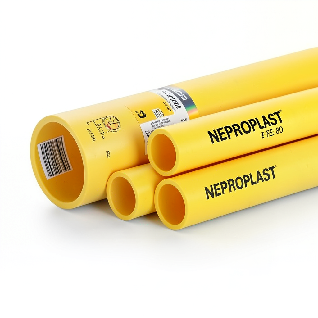 HDPE Pipes PE 80 Pressure 4 Bar Outside Diameter 160 mm Thickness 4.9 mm Yellow | NEPROPLAST