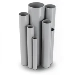 مواسير UPVC ضغط اسمي 10/20 بار قطر خارجي 225 مم سمك 10.8 مم لون رمادي