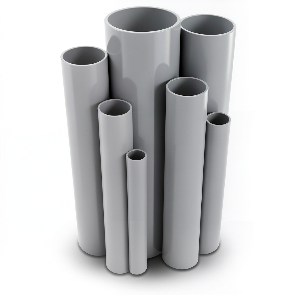 مواسير UPVC ضغط 6/20 بار قطر خارجي 250 مم سمك 7.3 مم لون رمادي