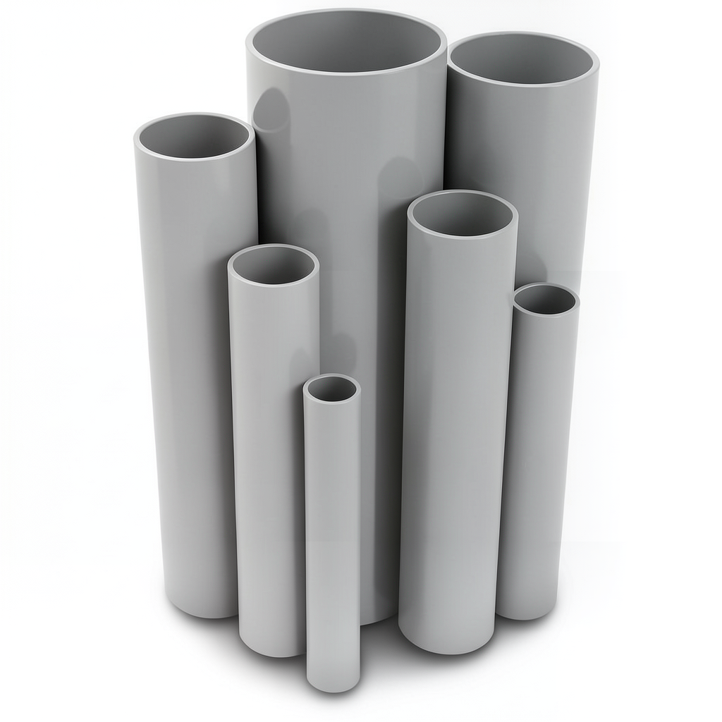 مواسير UPVC ضغط اسمي 16/20 بار قطر خارجي 280 مم سمك 20.8 مم لون رمادي
