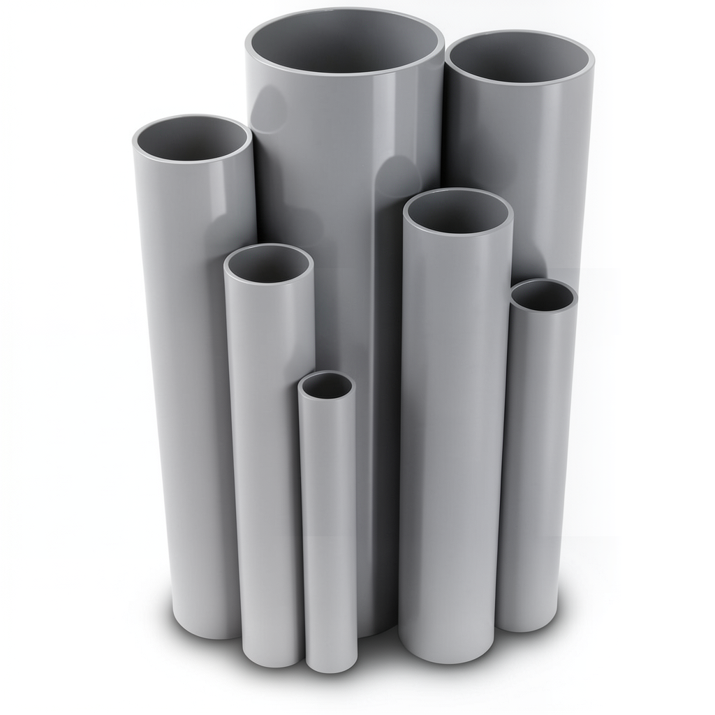 مواسير UPVC ضغط 16/20 بار، قطر خارجي 315 مم، سمك 23.4 مم، لون رمادي