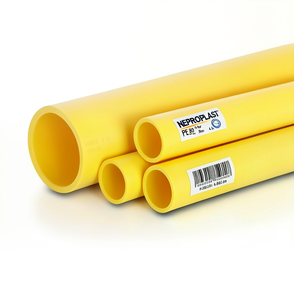 مواسير HDPE PE 80 ضغط 4 بار قطر خارجي 280 مم سمك 8.6 مم لون أصفر | نيبروبلاست