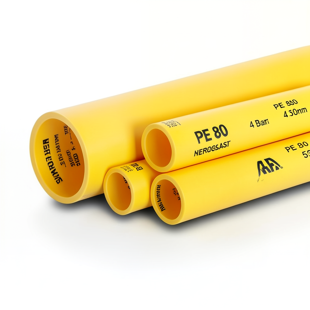 HDPE Pipes PE 80 Pressure 4 Bar 500 mm Diameter 15.3 mm Thickness Yellow | NEPROPLAST