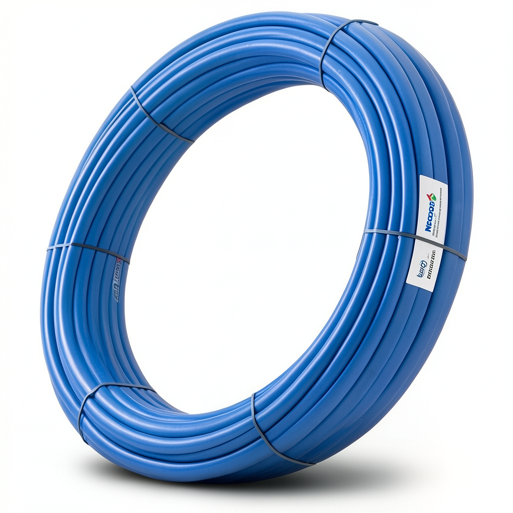 أنابيب HDPE PE 80 ضغط 10 بار قطر خارجي 125 مم سمك 9.2 مم لون أزرق | نيبروبلاست