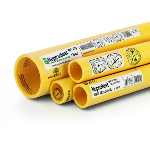 Neproplast HDPE Pipes PE 80 Pressure 4 Bar 225 mm Diameter 6.9 mm Thickness Yellow | NEPROPLAST