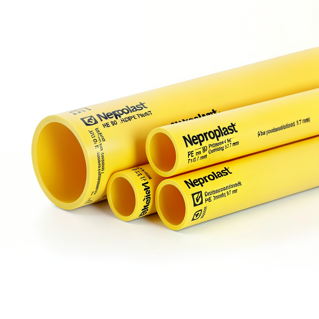 Neproplast HDPE Pipes PE 80 Pressure 4 Bar Outside Diameter 315 mm Thickness 9.7 mm Yellow | NEPROPLAST