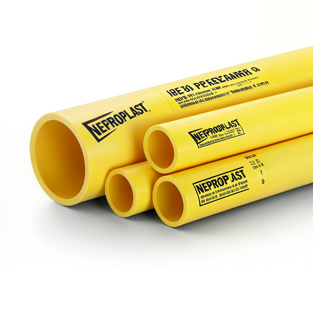 HDPE Pipes PE 80 Pressure 4 Bar Outside Diameter 400 mm Thickness 12.3 mm Yellow | NEPROPLAST